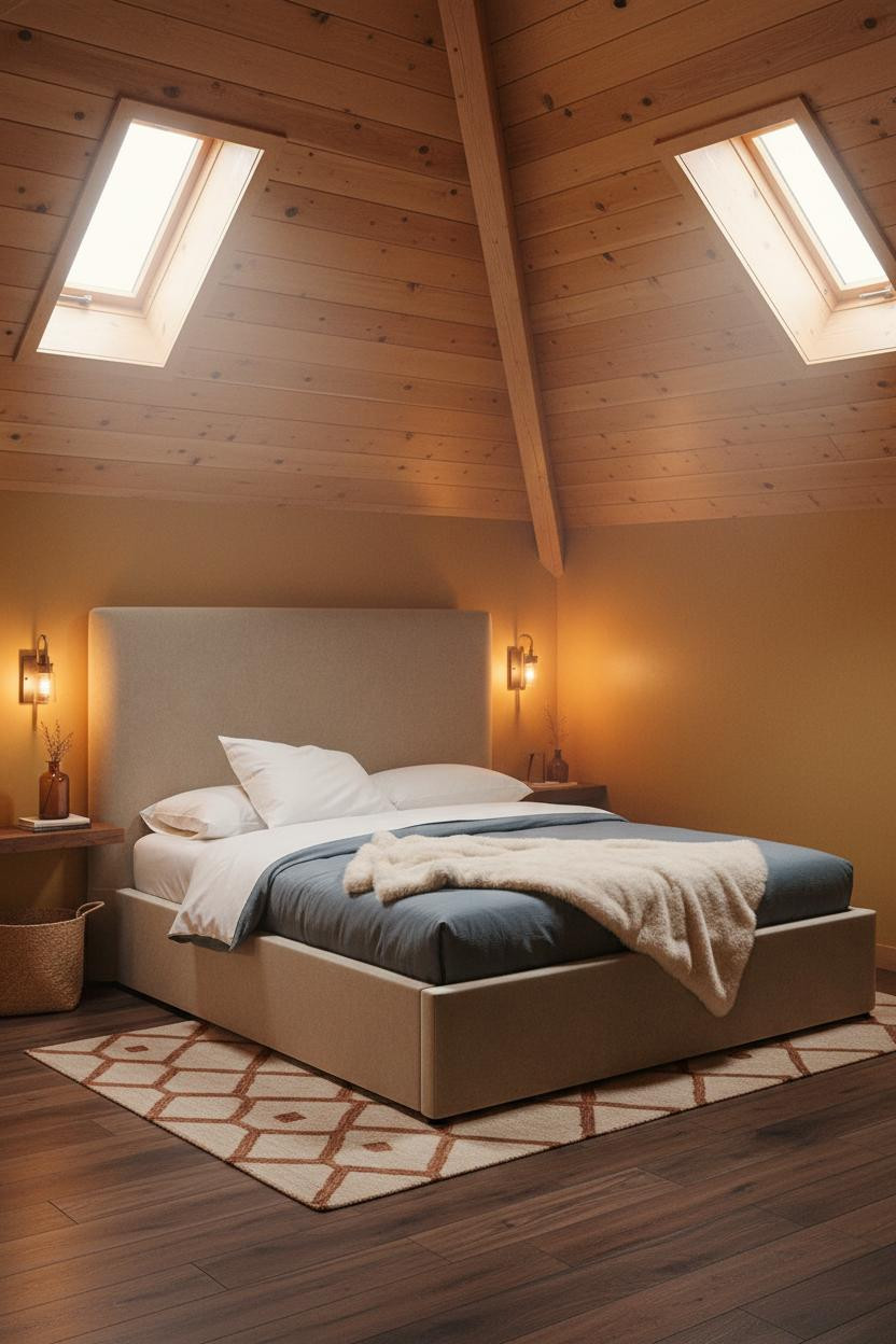 Low Attic Bedroom Slanted Ceiling MCM