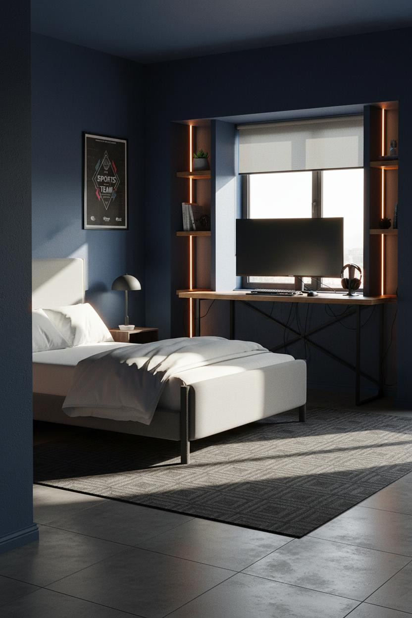 Gamer Bedroom Ideas Industrial Teen