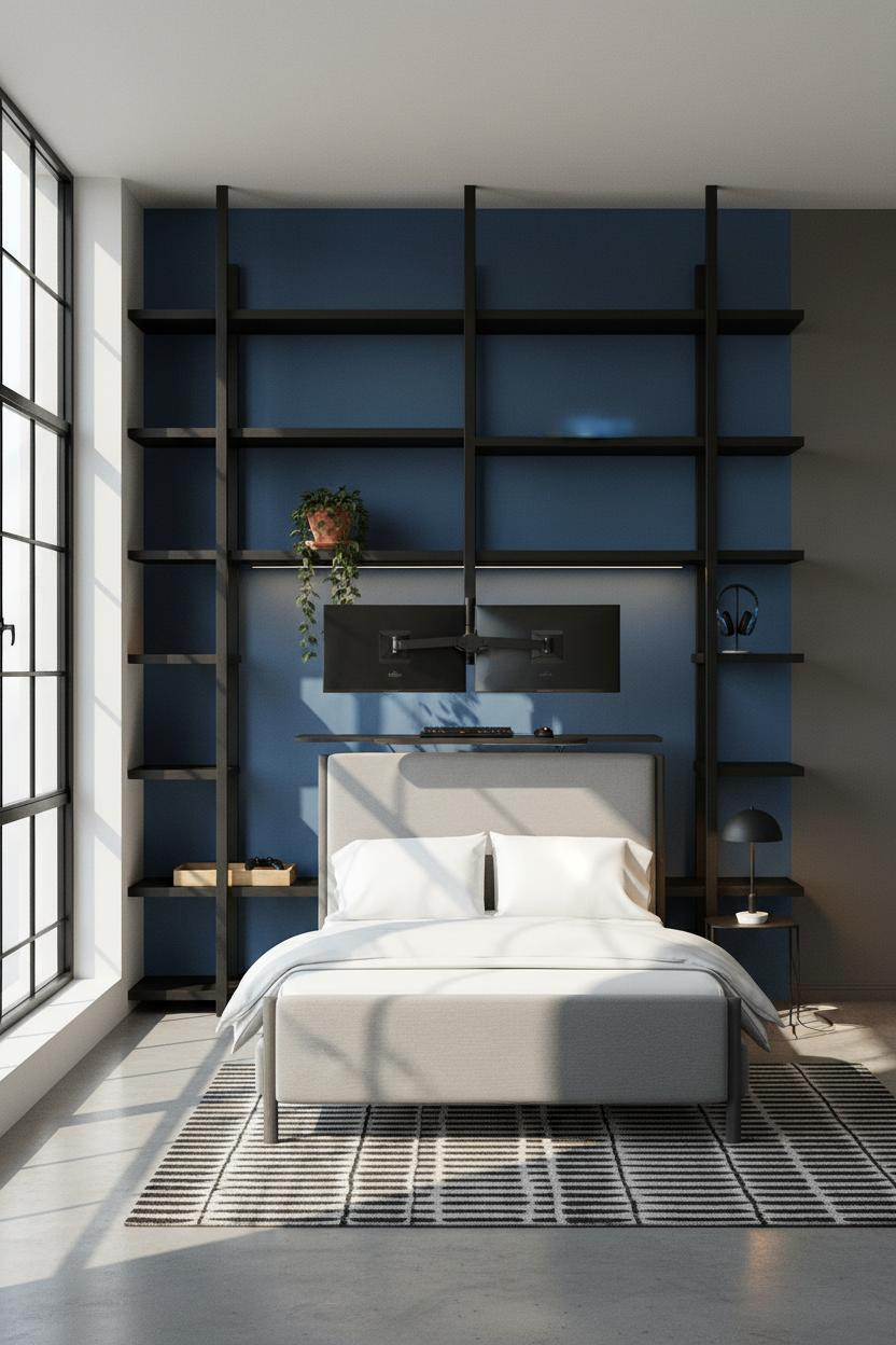 Gamer Bedroom Industrial Loft Gaming Setup