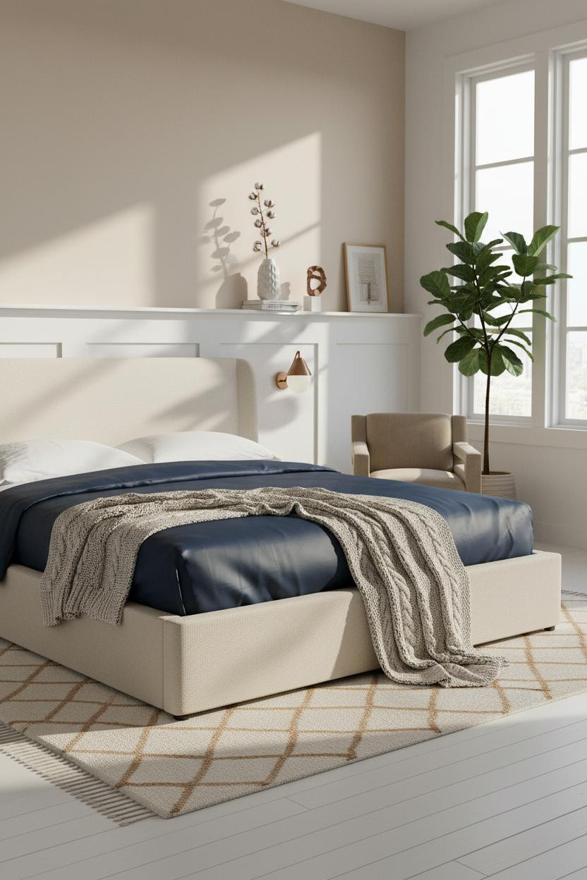 Dream Bedroom Botanical Modern Master with Wainscoting