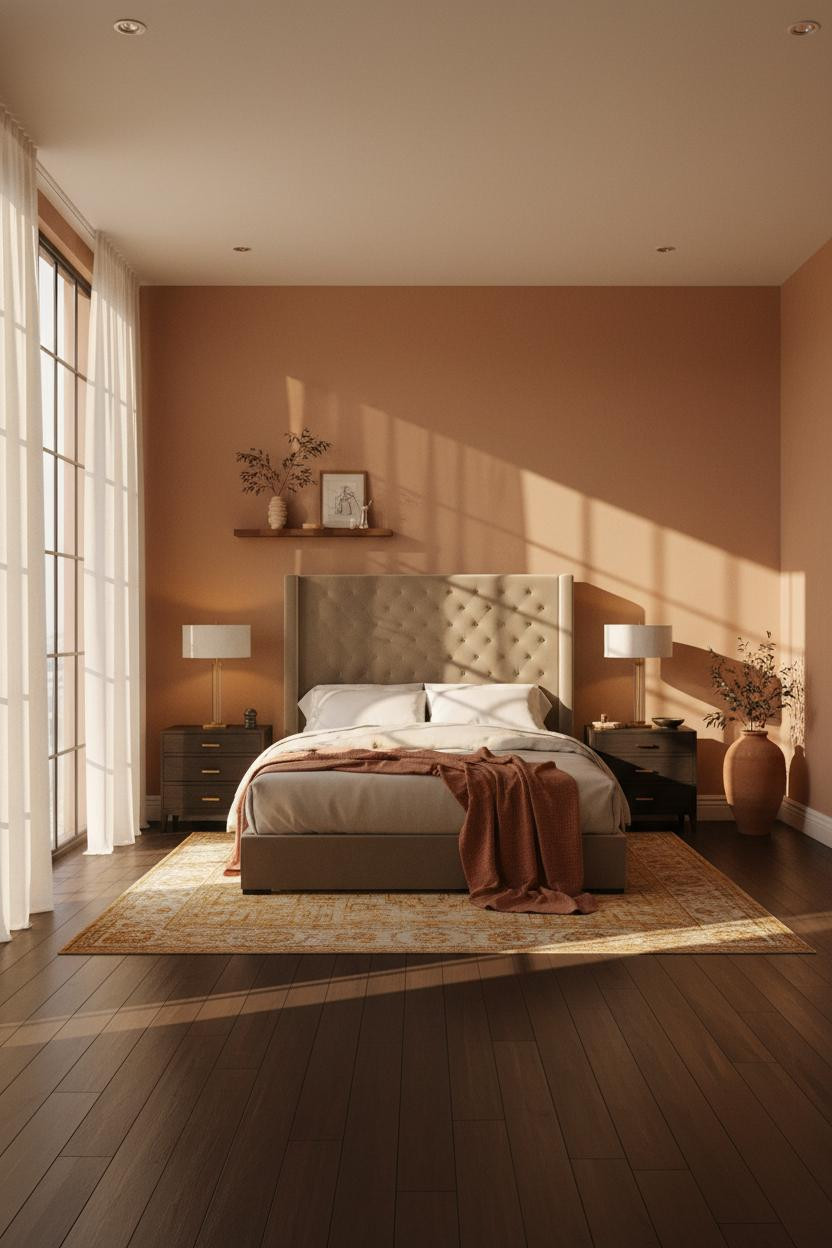 Dream Bedroom Warm Mediterranean Master with Golden Light