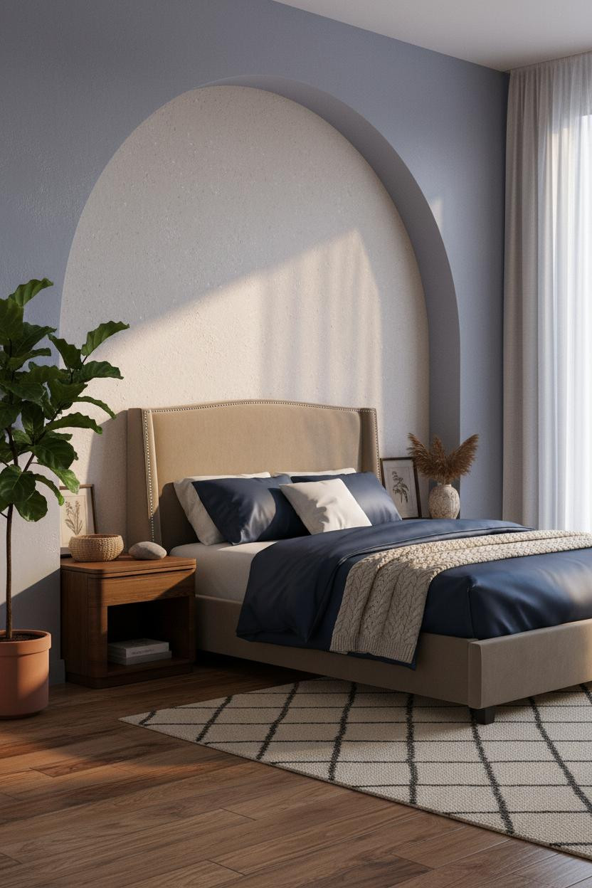 Adult Bedroom Couples Arched Niche Botanical