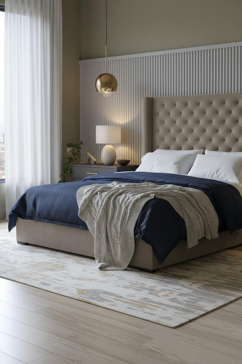 Couple Bedroom Fluted Headwall Morning Light