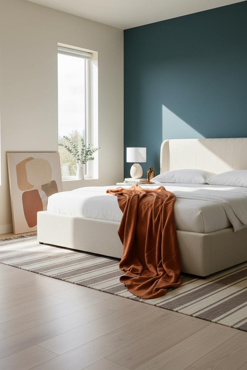 Couples Bedroom Modern Botanical Teal