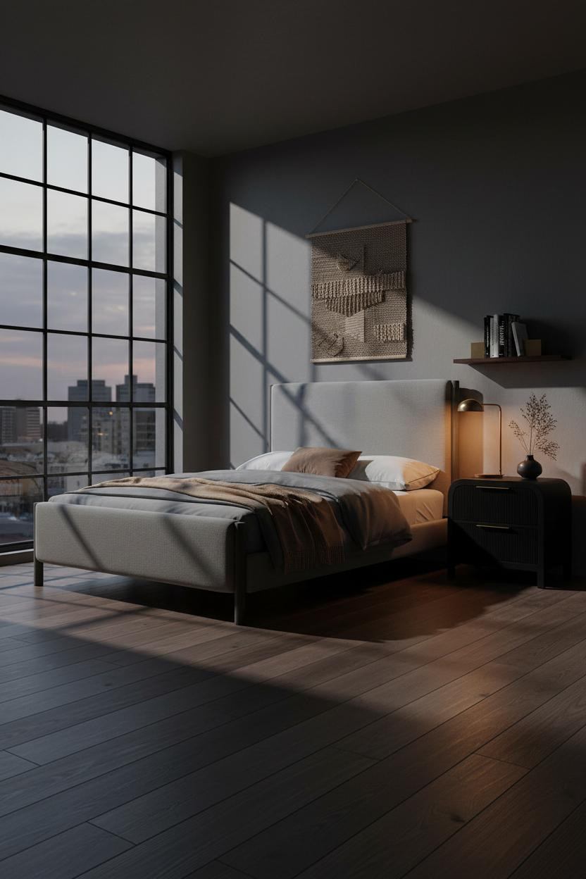 Moody Modern Bedroom Dark Minimalist Design