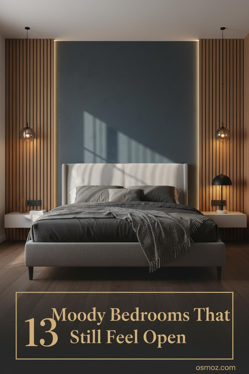 13+ Moody Modern Bedrooms That Are Dark but Still Feel Open