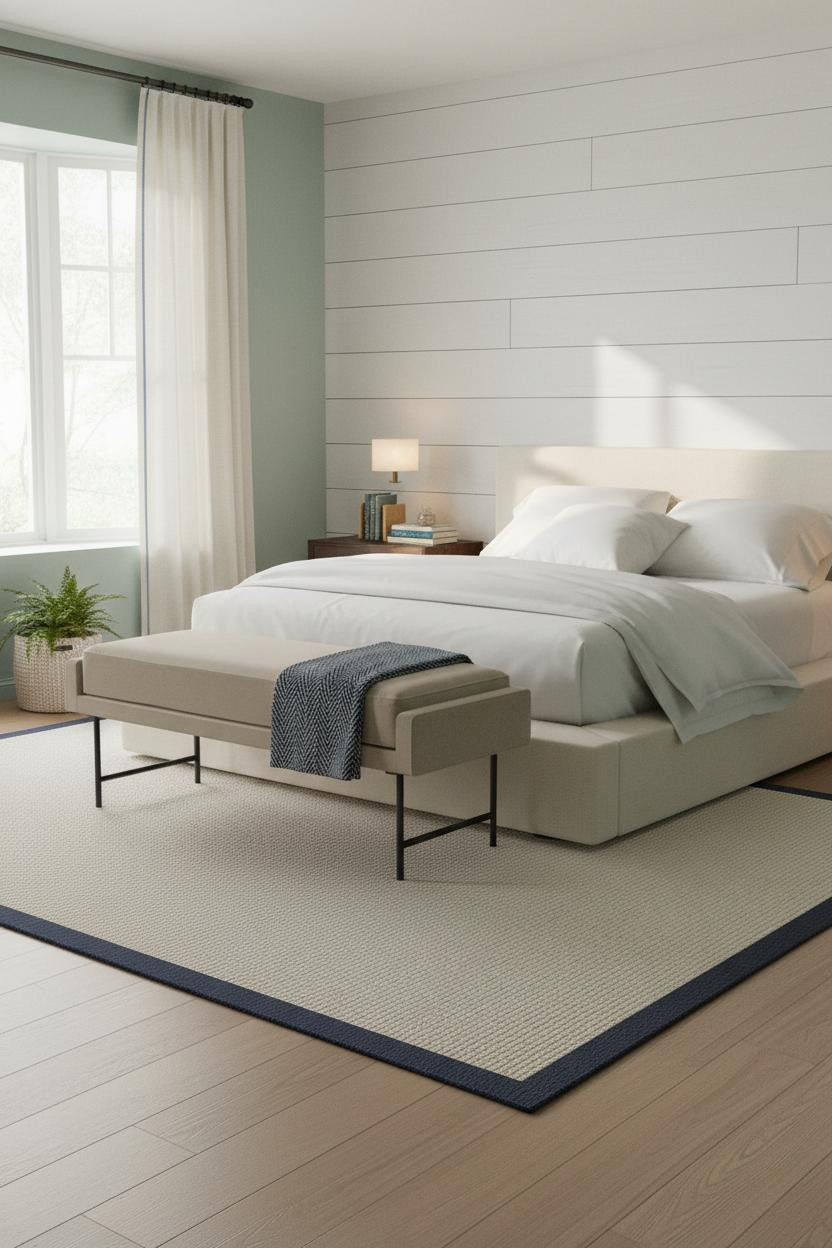 Preppy Coastal Teen Bedroom Shiplap Seafoam