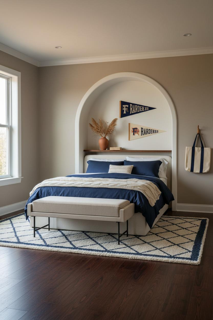 Preppy Coastal Bedroom Teen Arched Niche