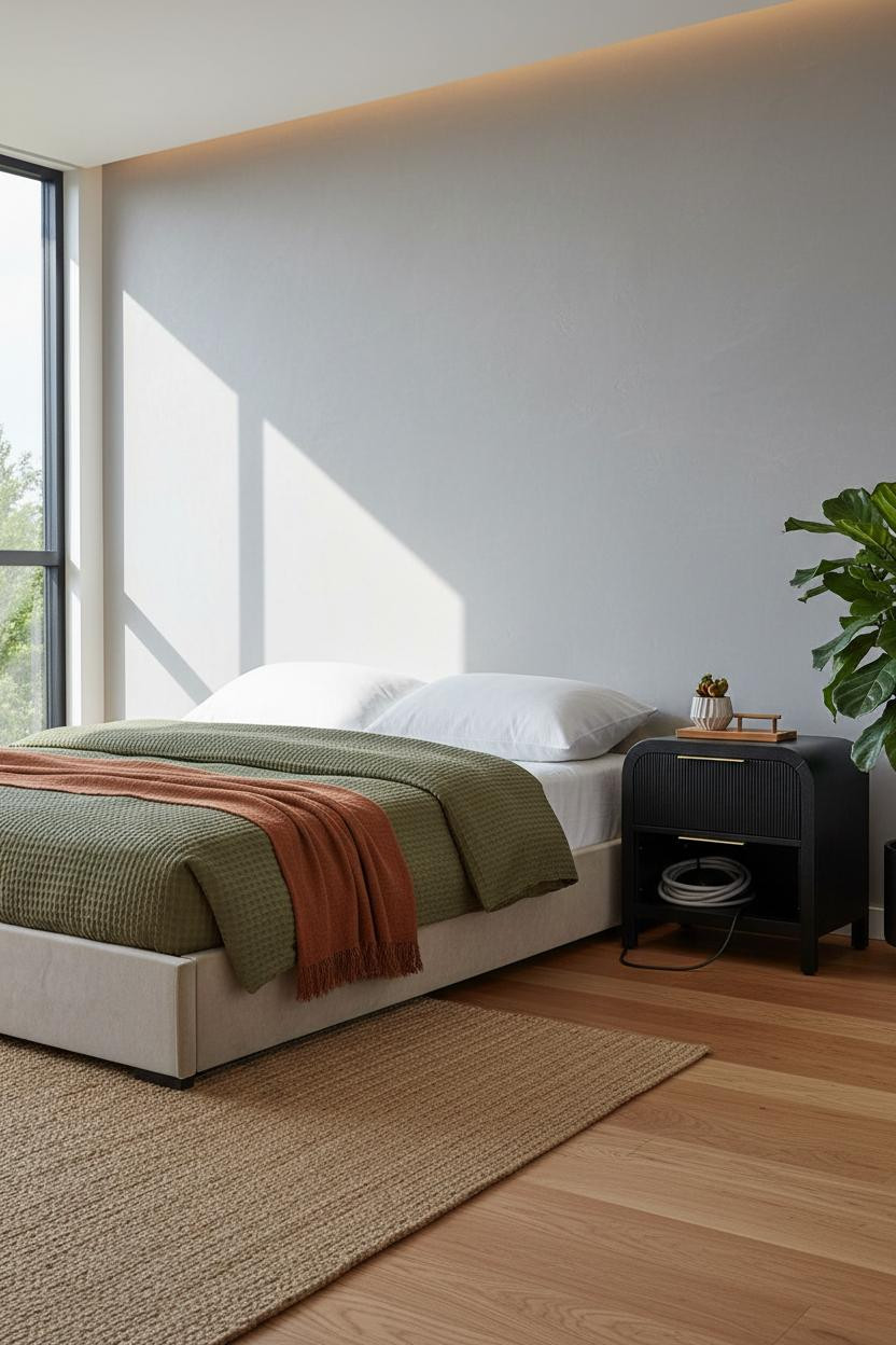 CPAP Nightstand Narrow Two Drawer Storage