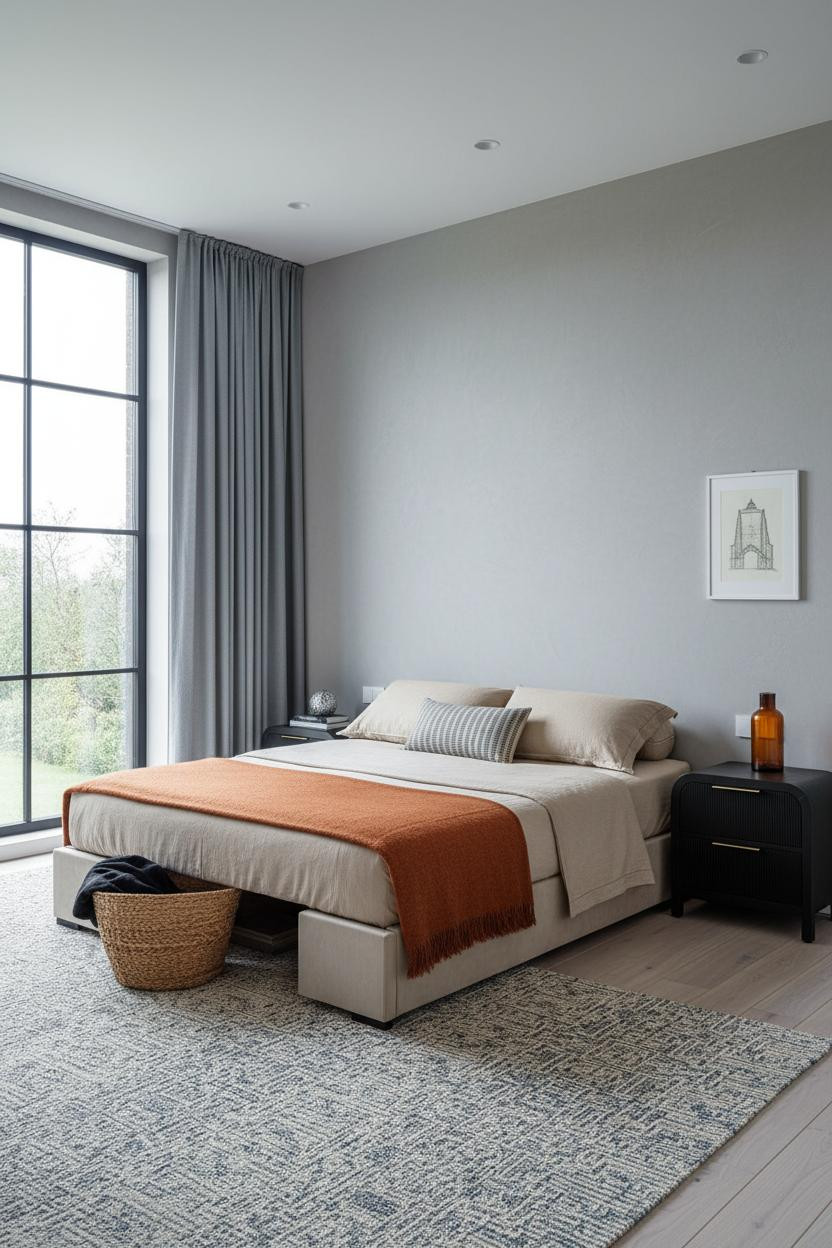 Small Bedroom Couples Coastal Modern Design