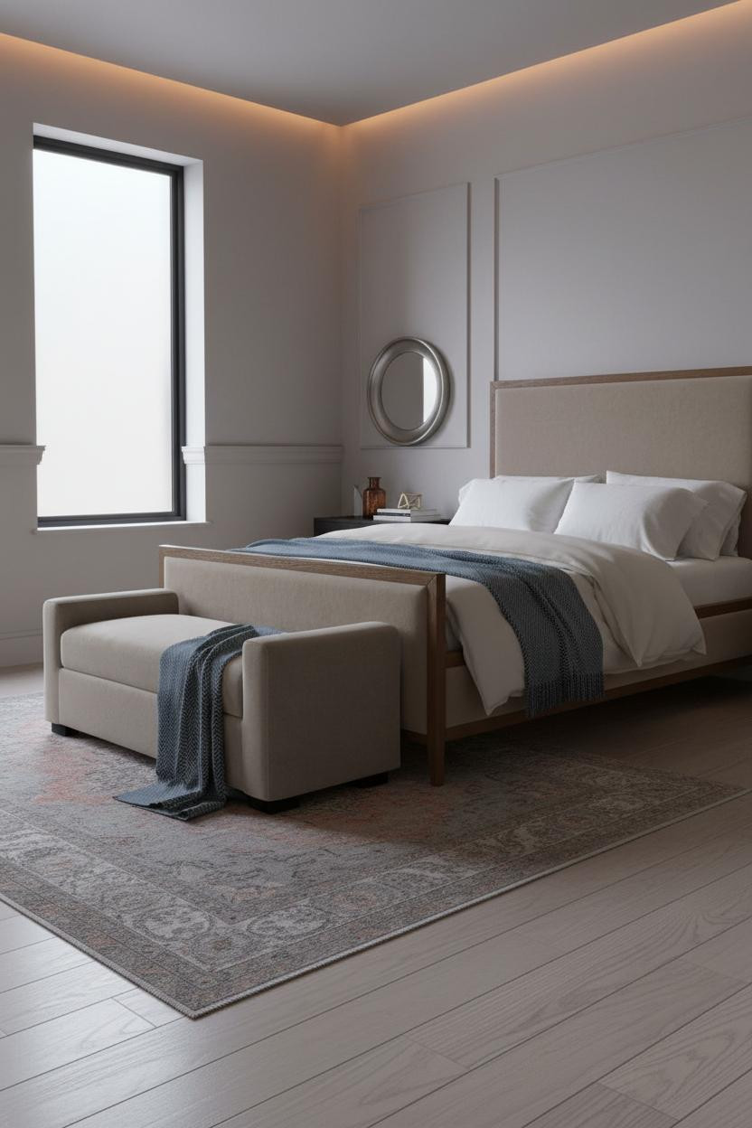 Taupe Grey Bedroom Wainscoting Neutral