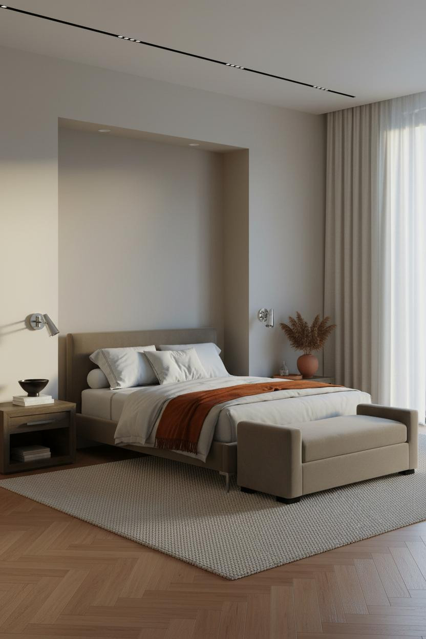 Taupe Grey Bedroom Scandi Design