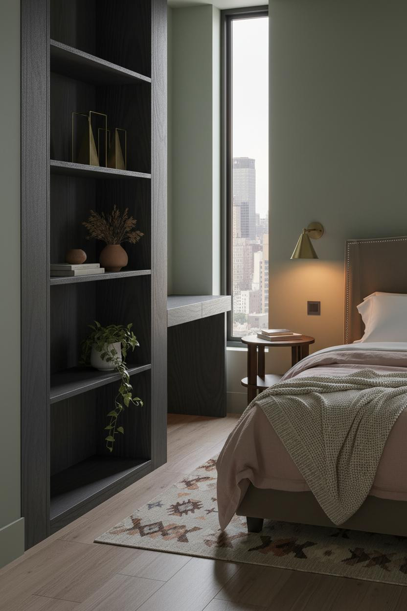 Studio Apartment 500 Sq Ft Built In Shelving