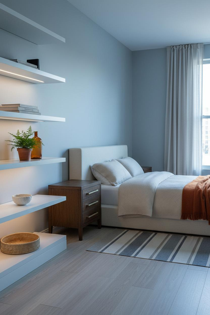 Studio Apartment 500 Sq Ft Open Shelving