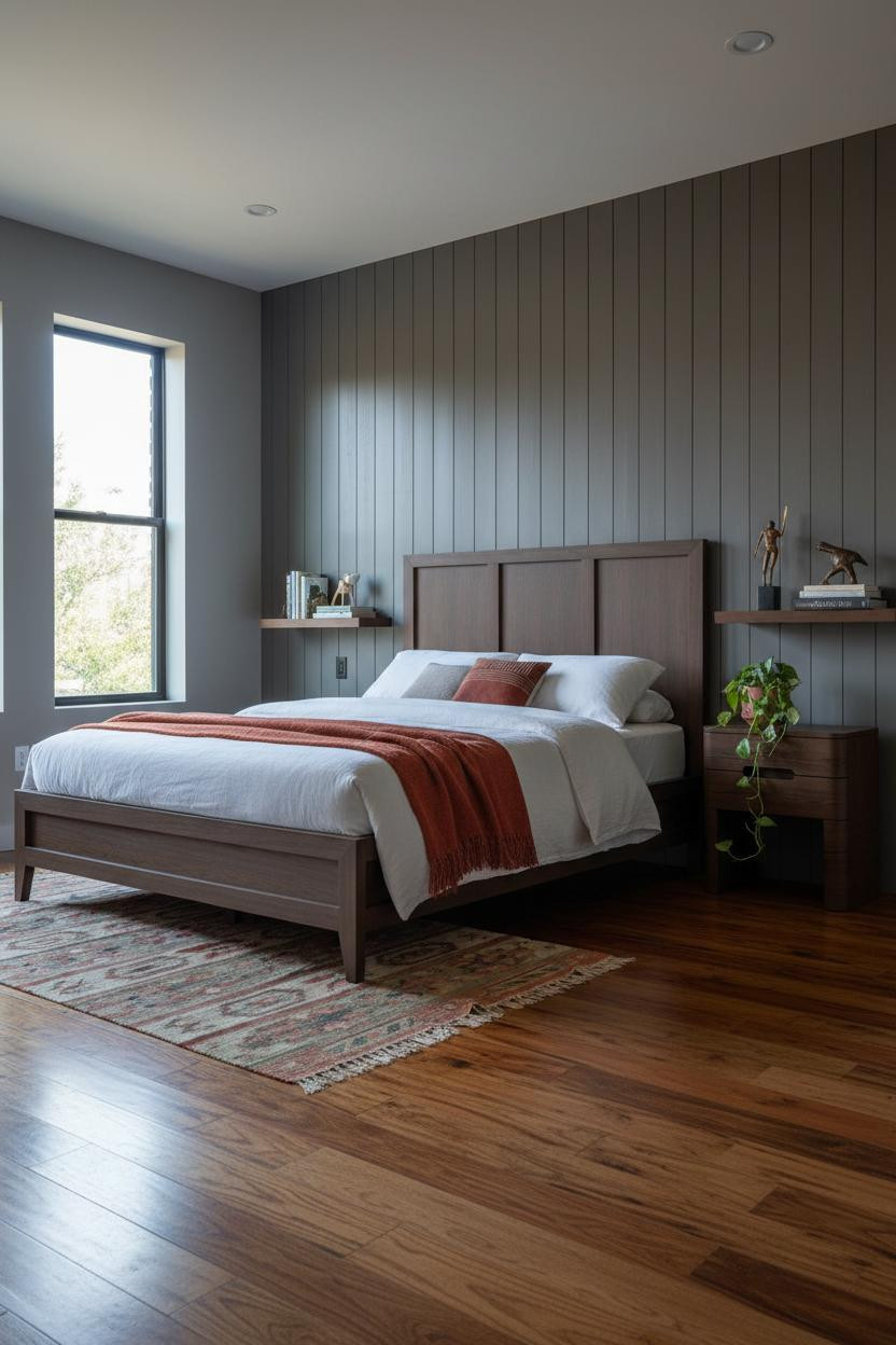 Mid Century Bedroom Shiplap Eclectic Modern