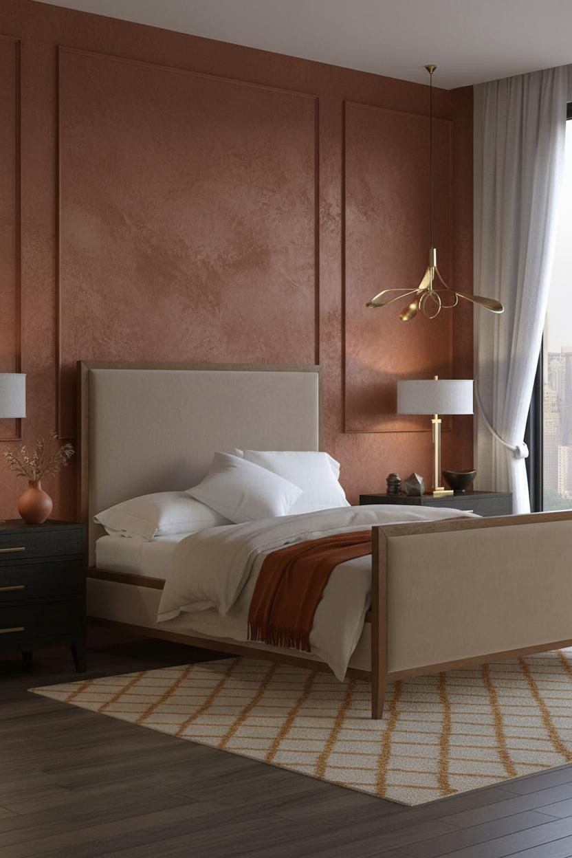 Couple Goal Bed Rustic Plaster Bedroom