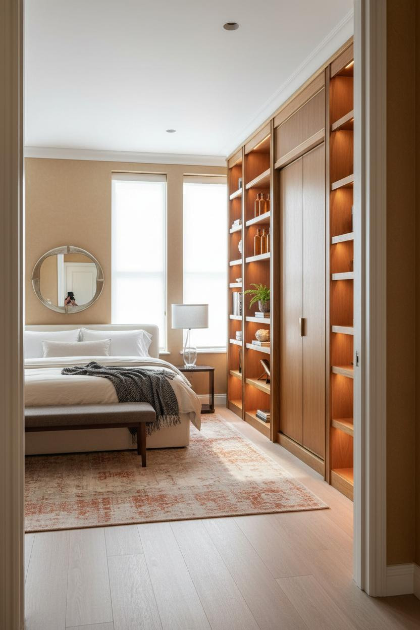 Cozy Luxury Bedroom Art Deco Bookshelf