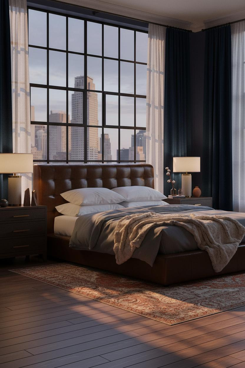Moody Blue Bedroom Navy Crittall Window
