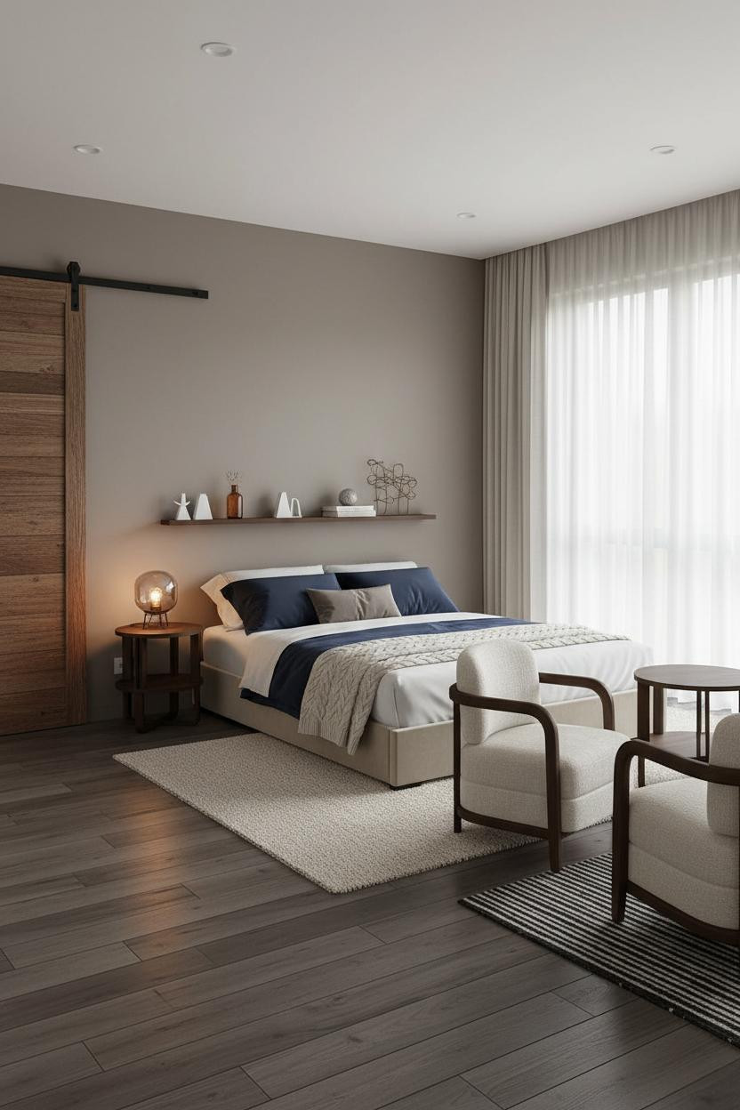 Studio Apartment Layout Barn Door Design