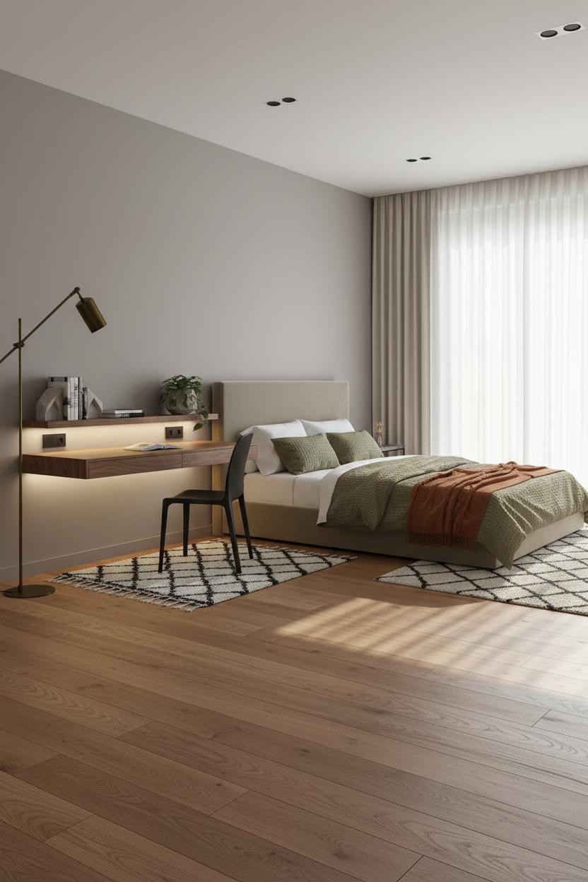 Studio Apartment Layout Floating Desk Design