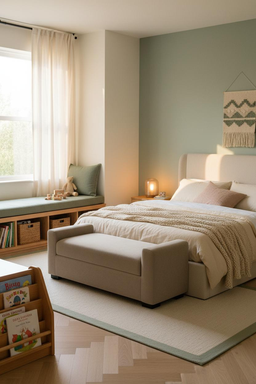Childrens Bedroom Sage Window Seat