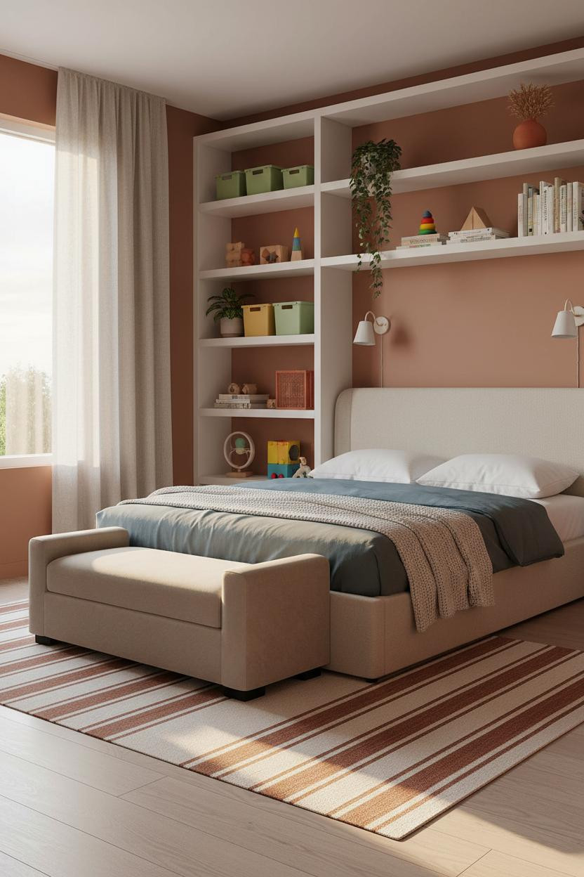 Childrens Bedroom Scandi Modern Shelving Design