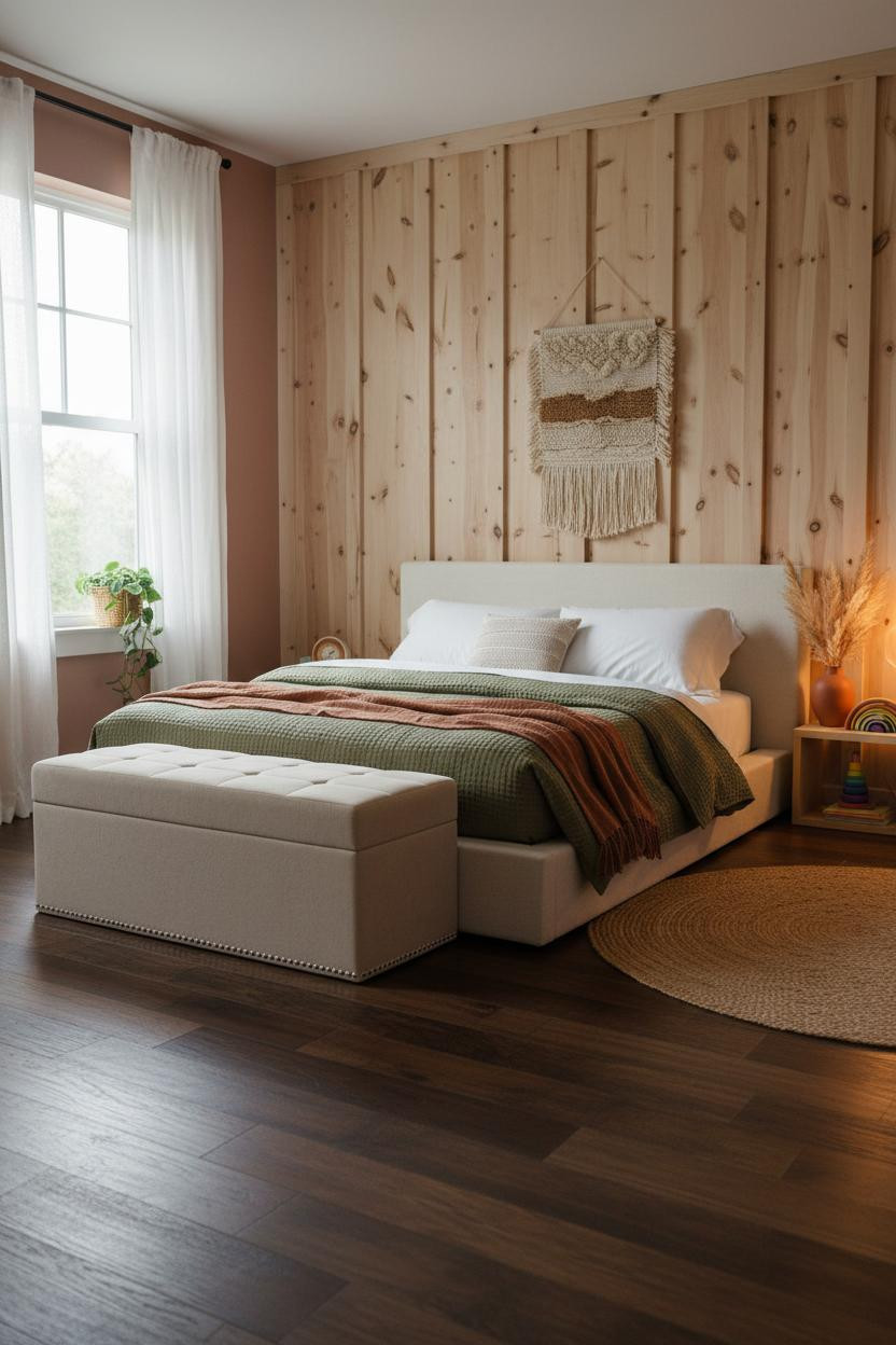 Boho Kids Bedroom Natural Pine Accent