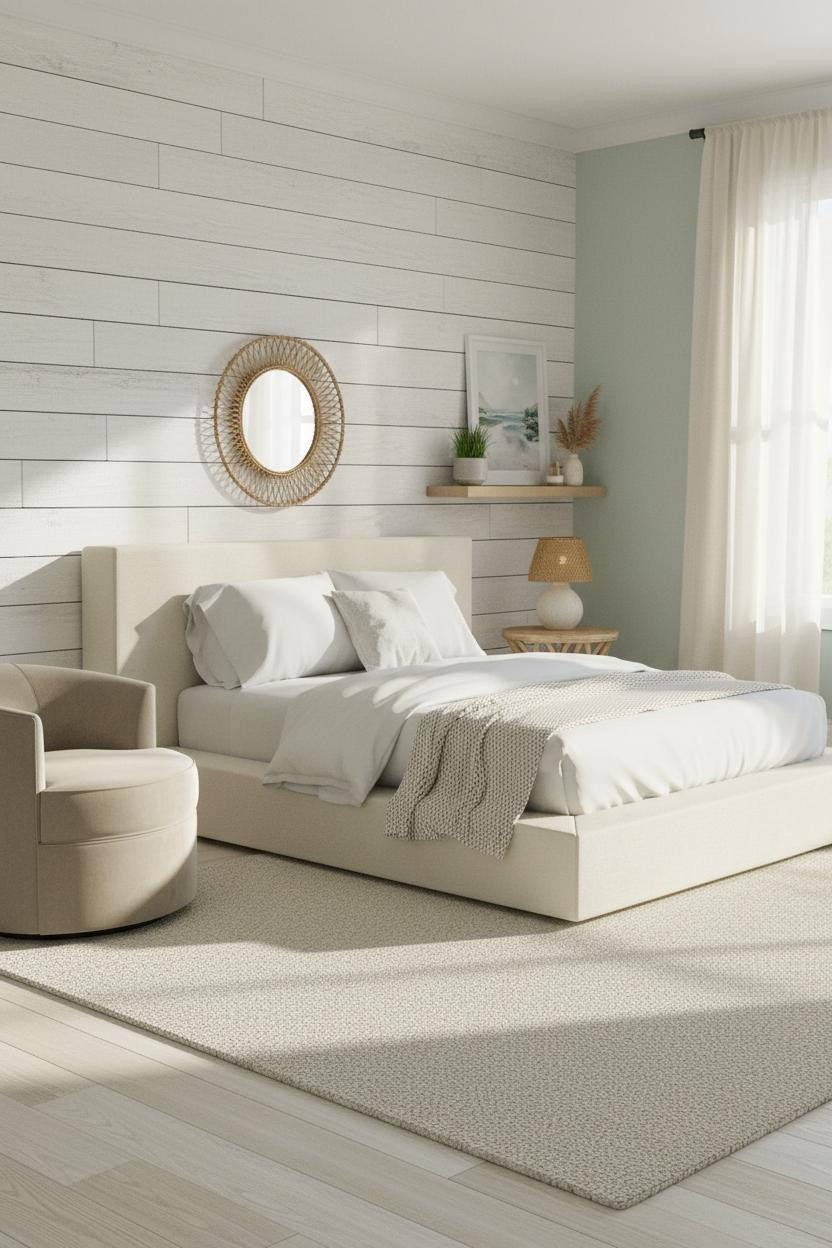 Beachy Teen Bedroom Shiplap Coastal