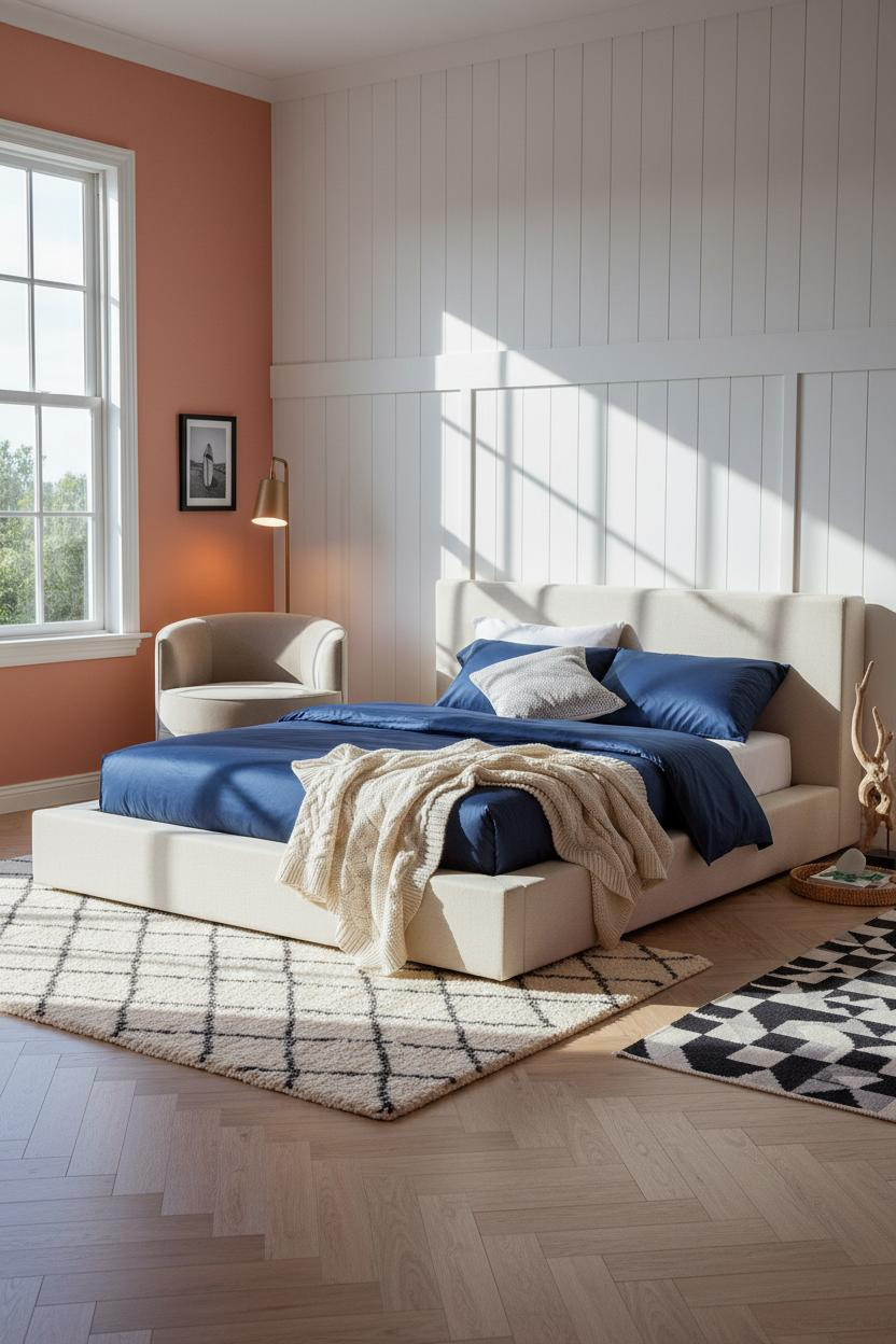 Beachy Teen Bedroom Coastal Accent Wall