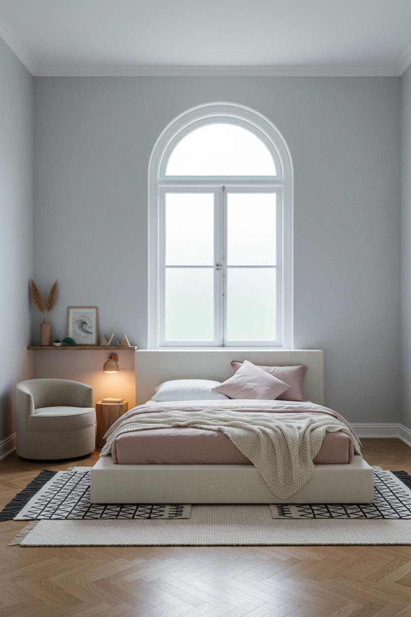 Beachy Teen Bedroom Arched Window Coastal