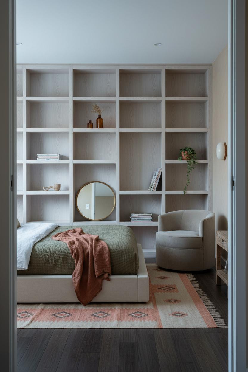 Beachy Teen Bedroom Whitewashed Shelves Coastal