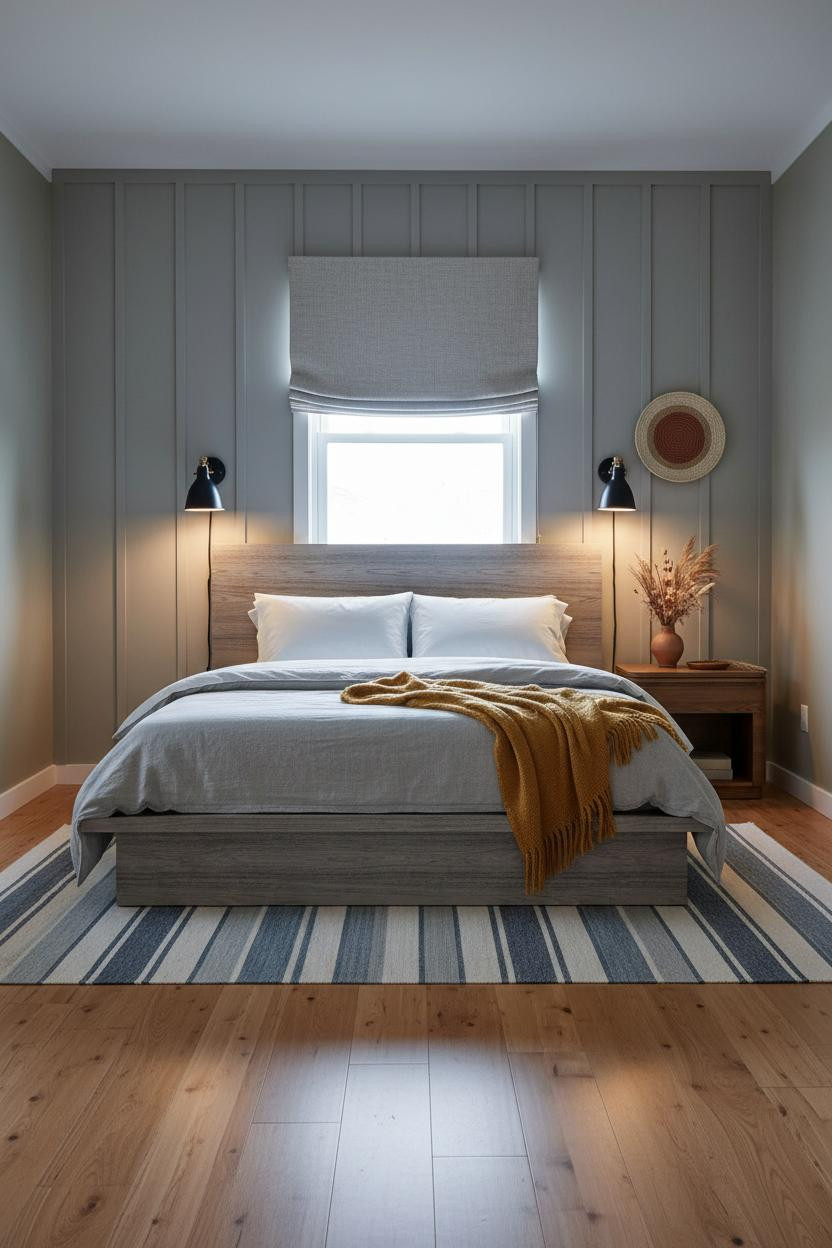 Modern Teen Boy Bedroom Earthy Board and Batten