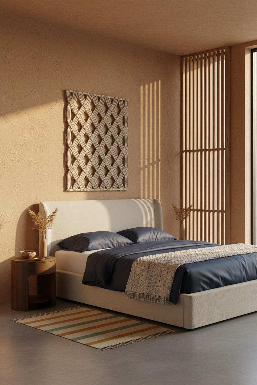 Small Indian Bedroom Handmade Wood Screen