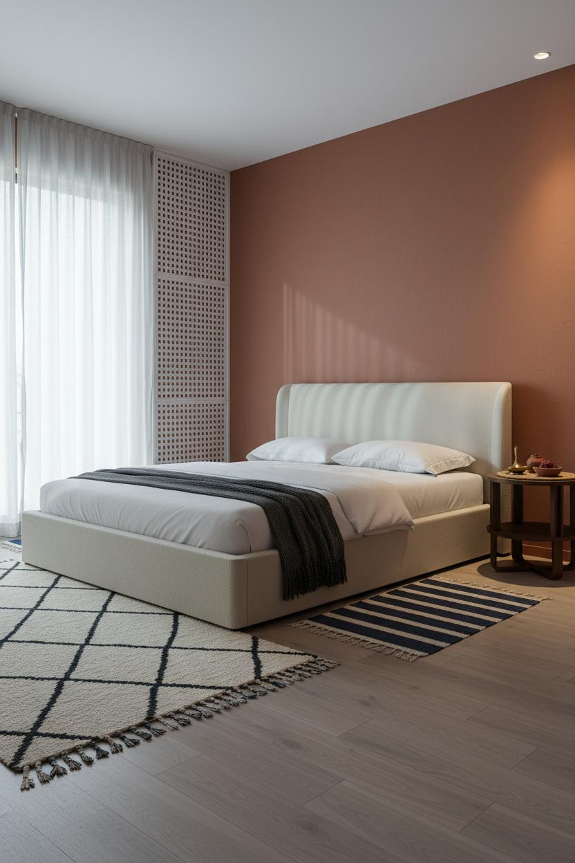 Small Indian Bedroom Modern Jali Design