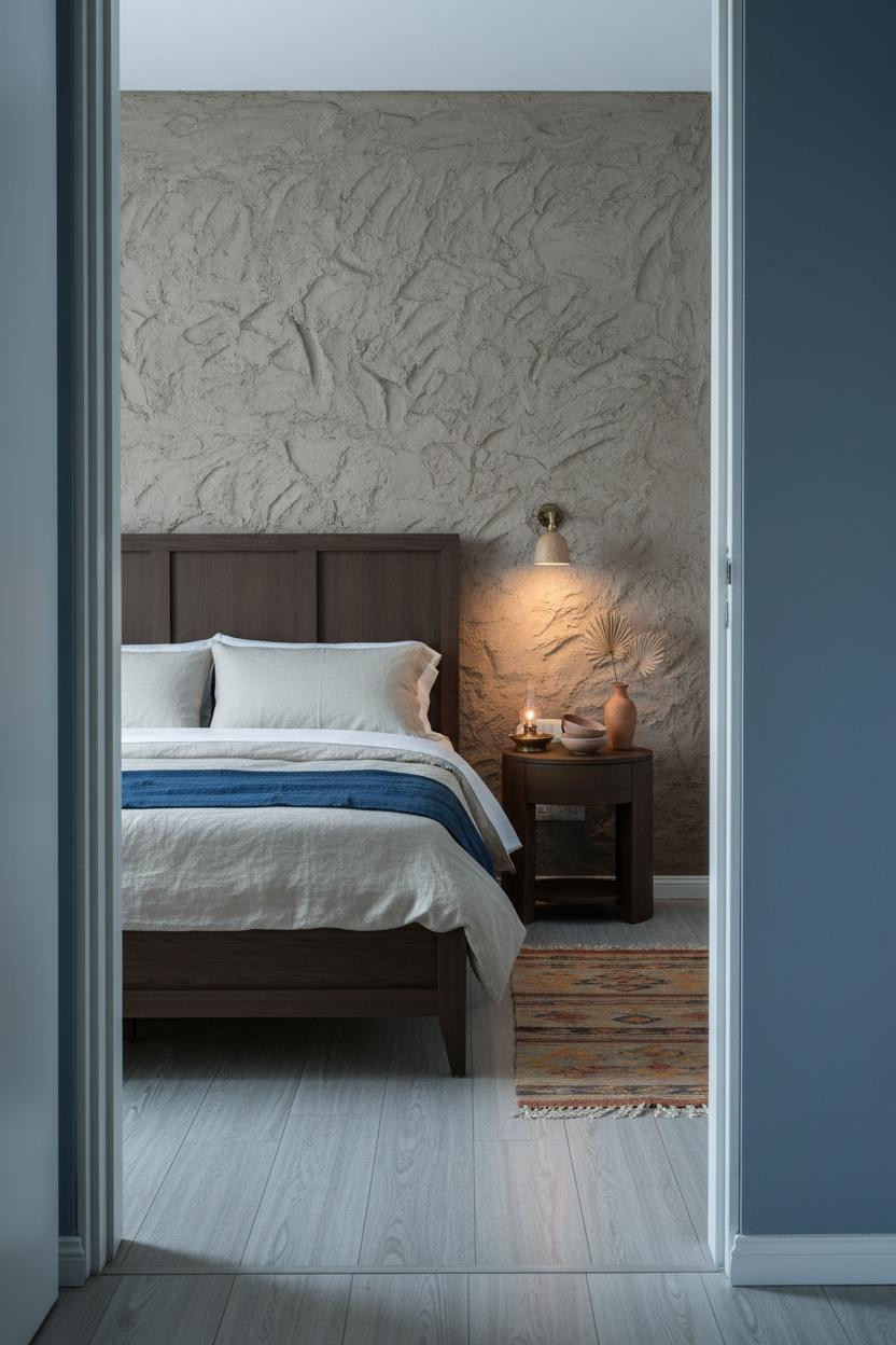 Small Indian Bedroom Handmade Plaster Aesthetic