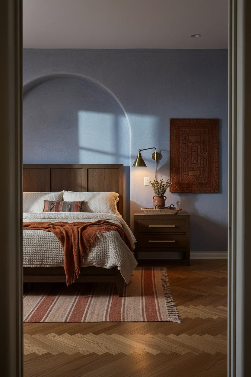 Cozy Western Bedroom Adobe Hacienda
