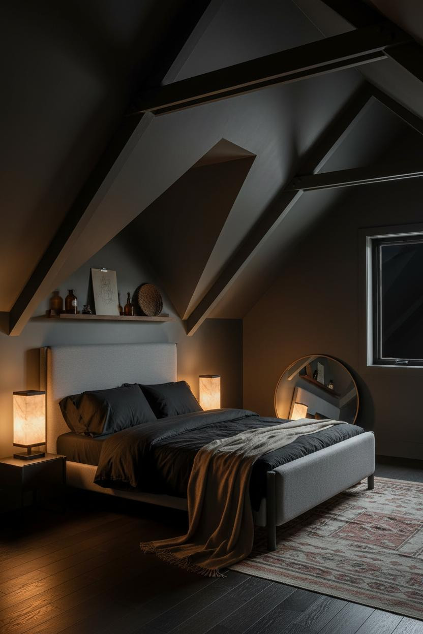 Attic Bedroom Slanted Walls Modern