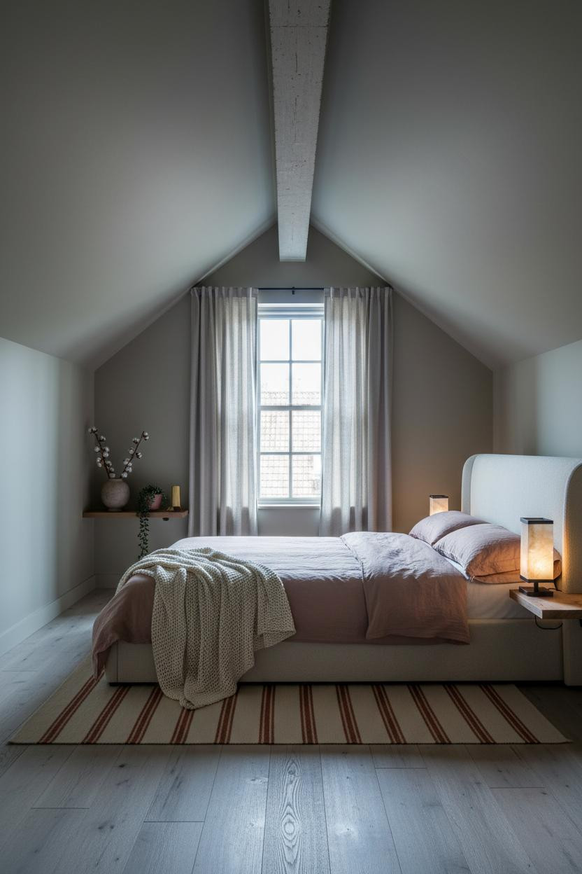 Low Attic Bedroom Slanted Ceiling Master