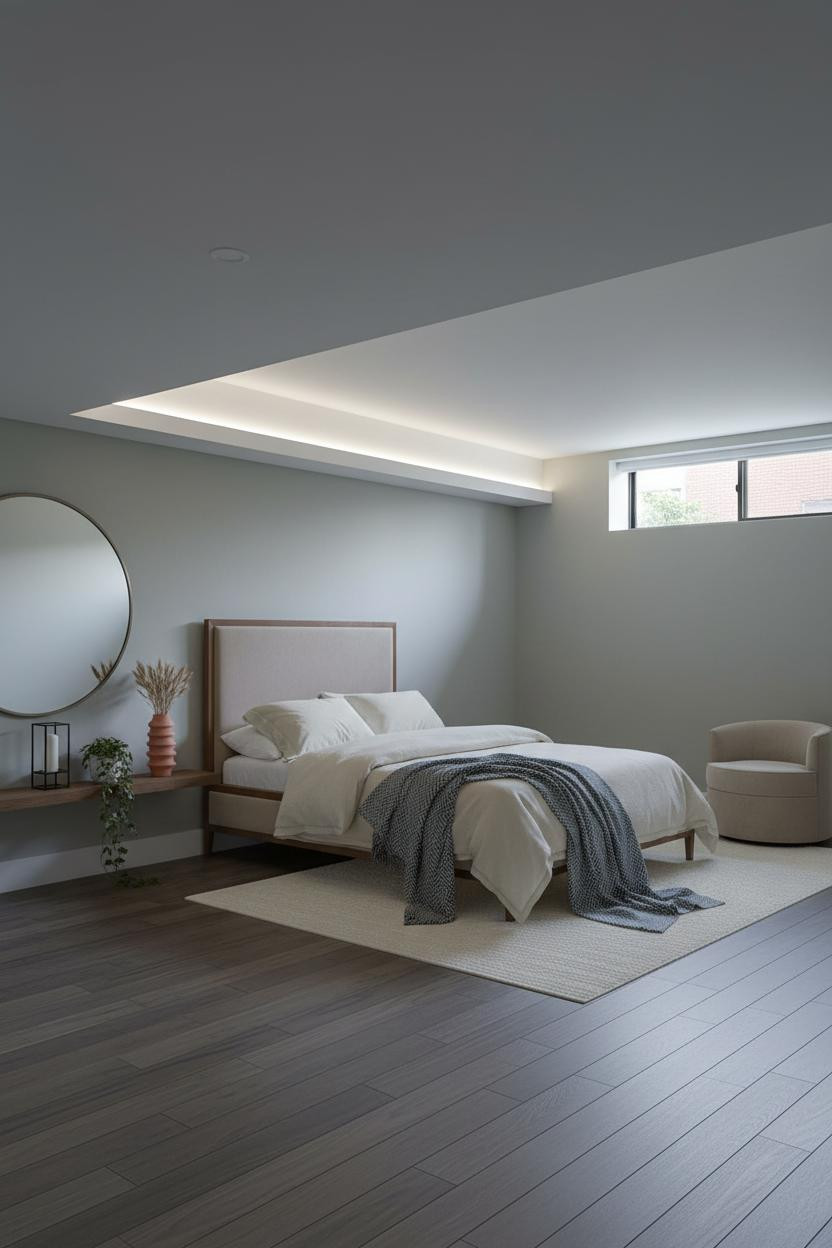 Basement Studio Apartment Layout Lighting