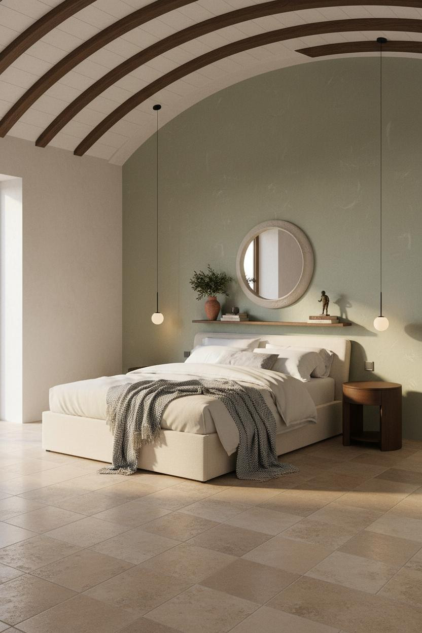 Mediterranean Bedroom Spanish Barrel Vault Ceiling