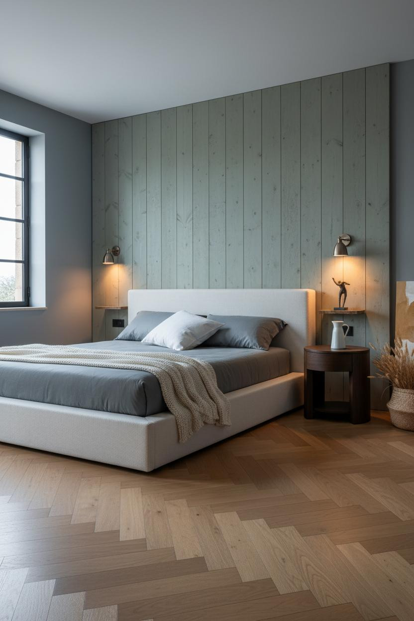 Mediterranean Bedroom Sage Board Batten Coastal