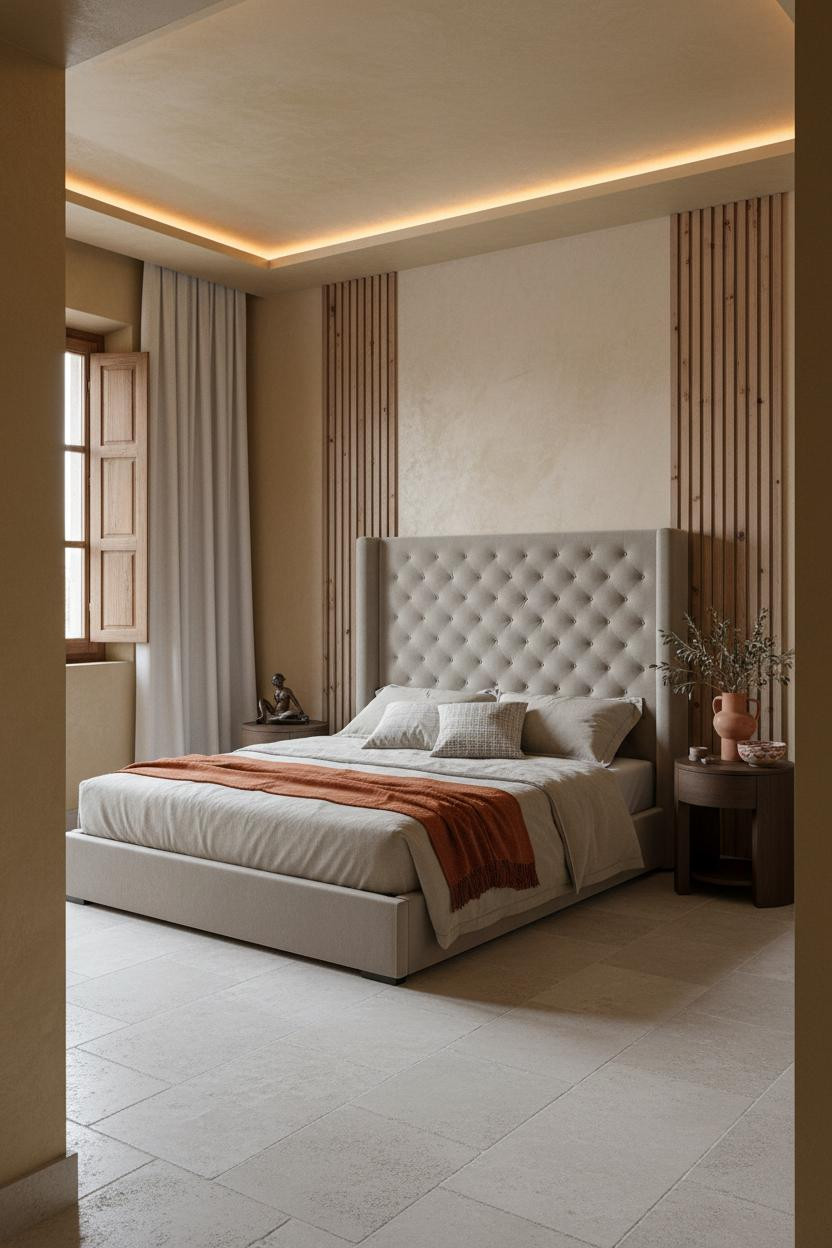 Mediterranean Bedroom Spanish Modern Plaster Walls