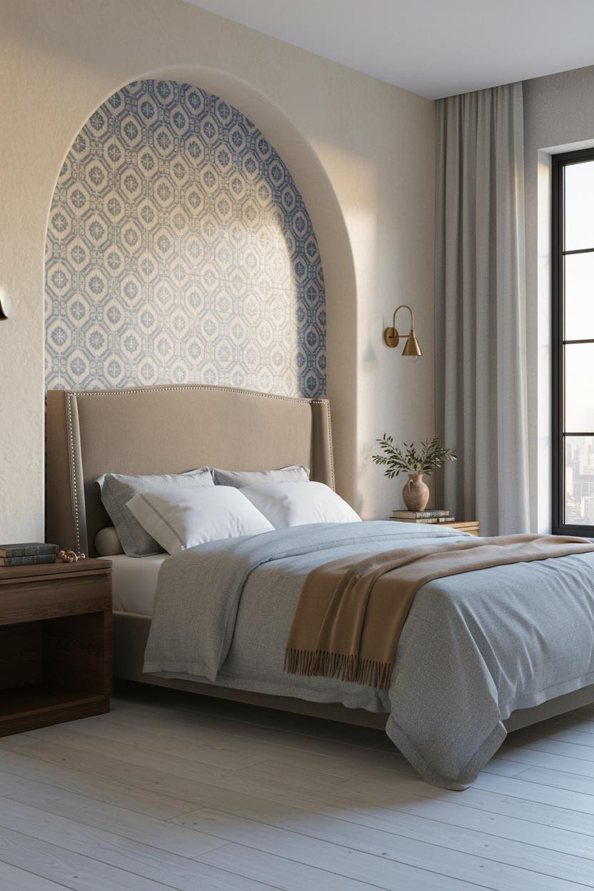 Mediterranean Bedroom Spanish Coastal Niche Tiles