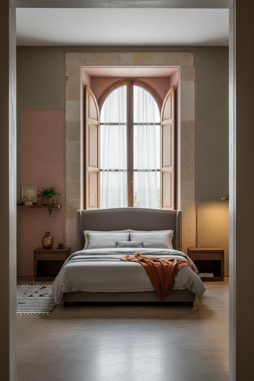 Mediterranean Bedroom Spanish Arched Window