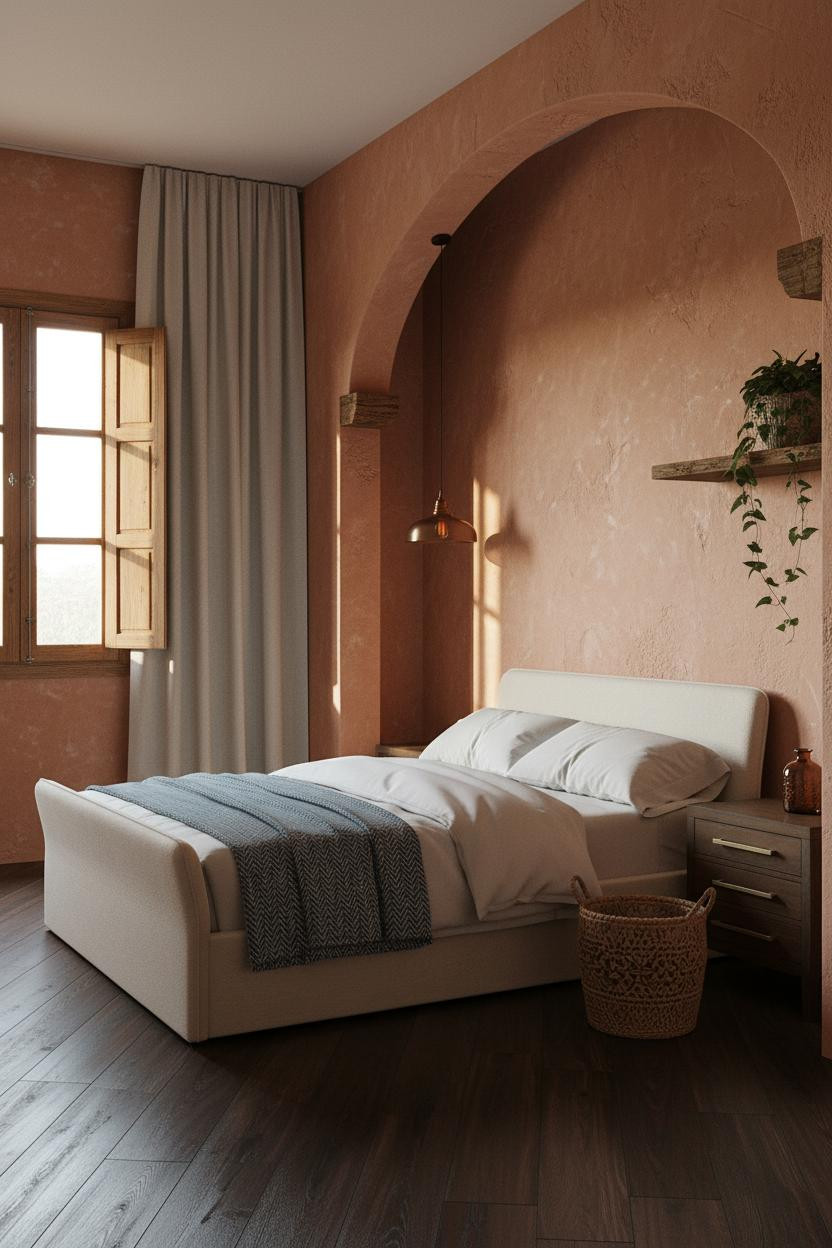 Mediterranean Bedroom Spanish Villa Terracotta Plaster
