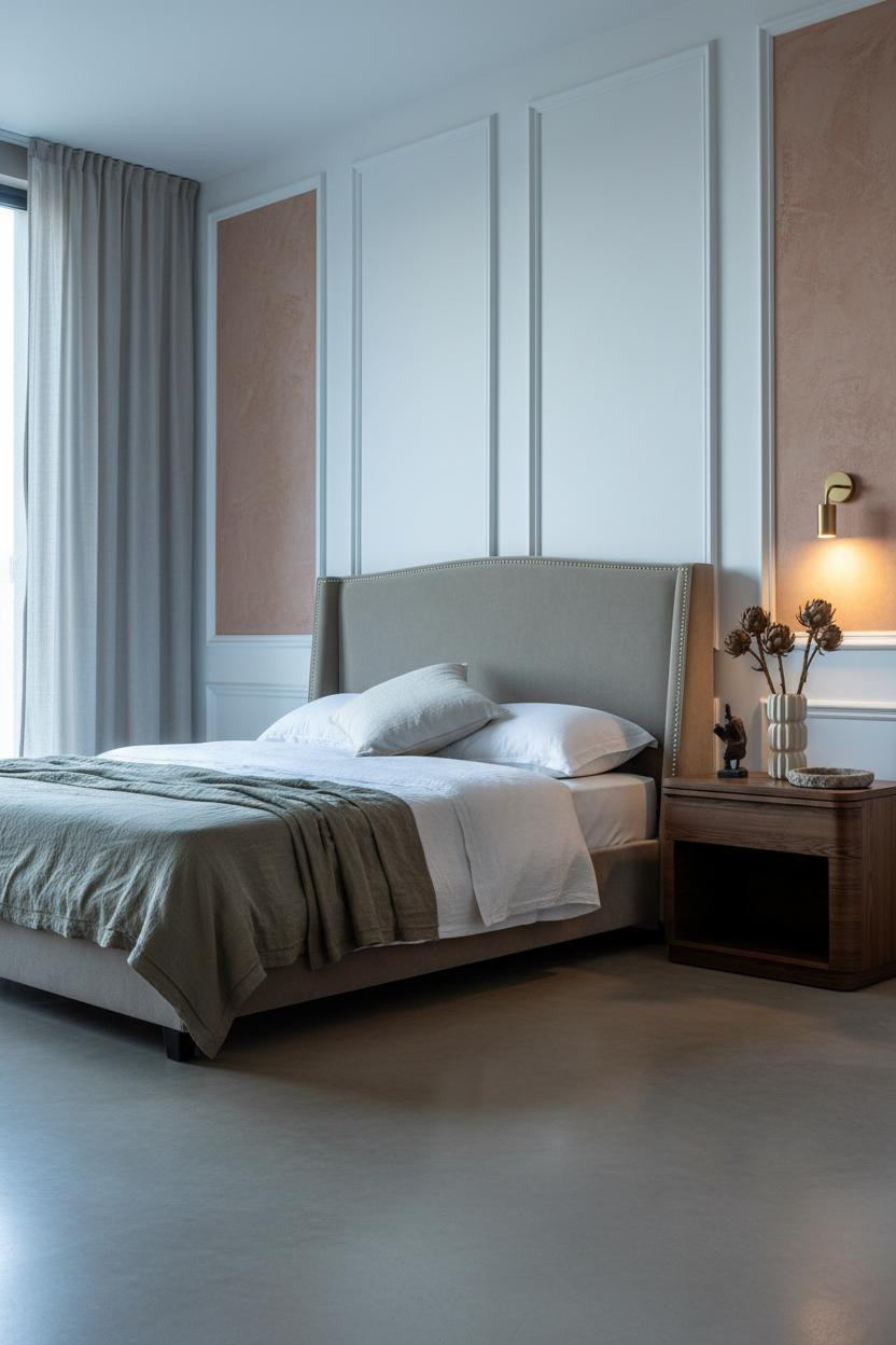 Mediterranean Bedroom Spanish Modern Paneled Wall