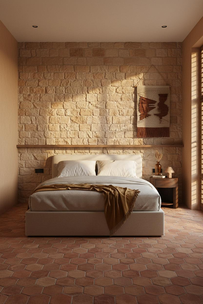 Mediterranean Bedroom Spanish Modern Stone