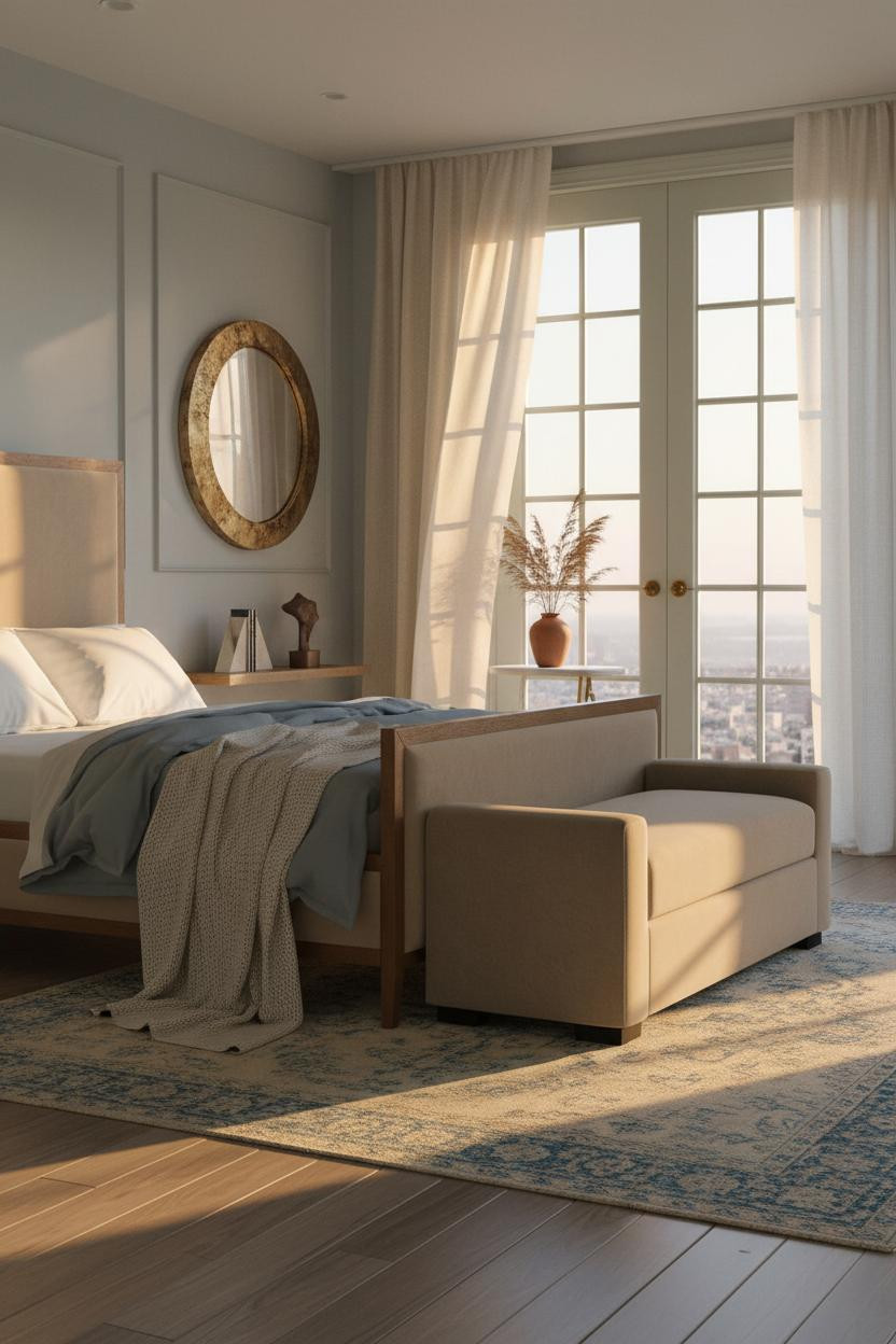 French Blue Bedroom Soft Powder Walls