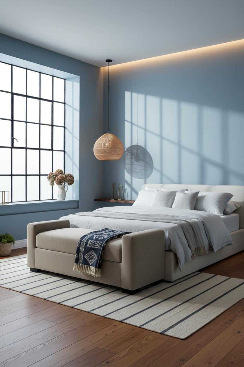French Blue Bedroom Crittall Window
