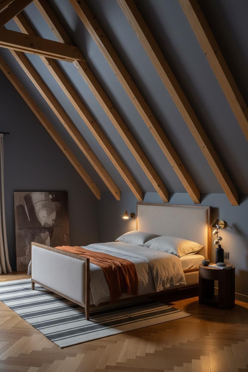 Cozy Attic Bedroom Low Ceiling Nordic